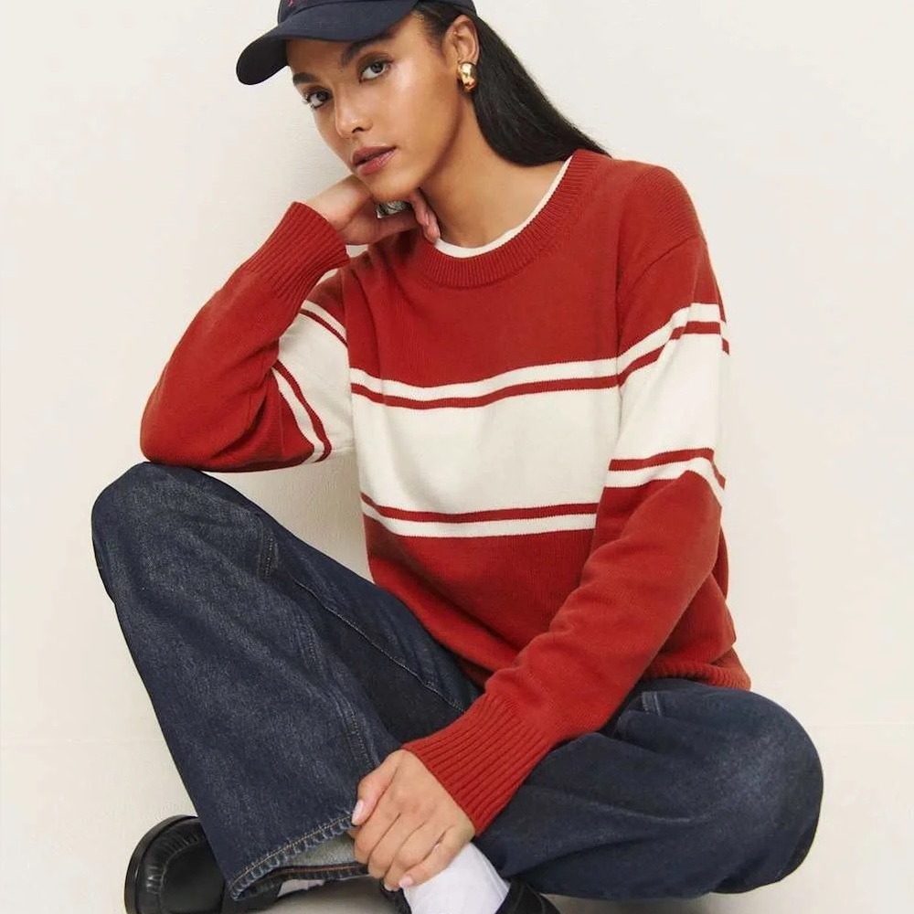 Reformation Striped Crewneck Sweater